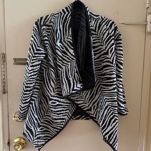 Zebra Print Open Front Cardigan bought in Greece. Worn once. Size medium.